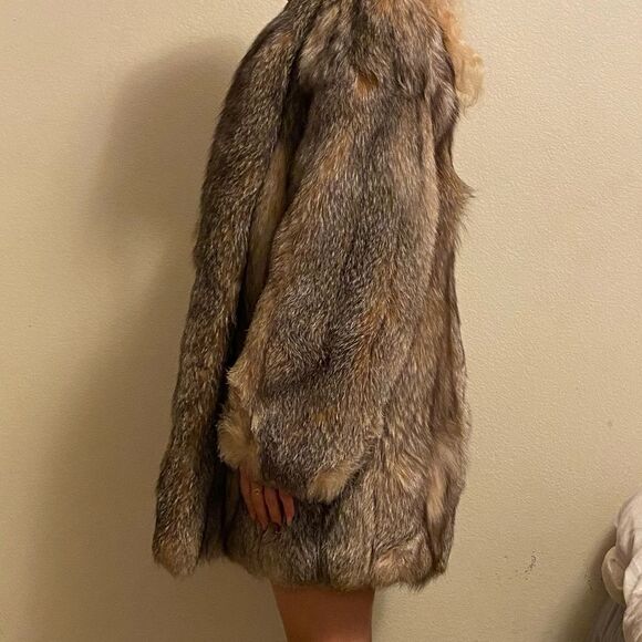 🍄 Crystal Fox Fur Genuine Brown Fur Coat - Picture 5 of 15